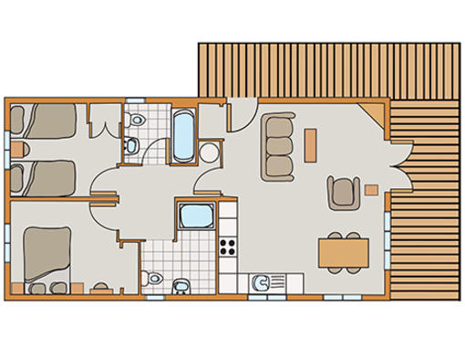 Floor plan of Haddon Classic Vogue 2 wheelchair friendly